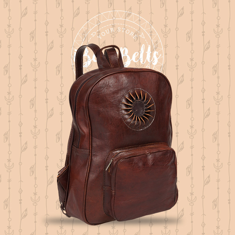 Mochila de cuero con sol Zamora – IBAGS BELTS