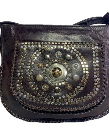 Bolso bandolera de cuero marrón rectangular Salzburgo