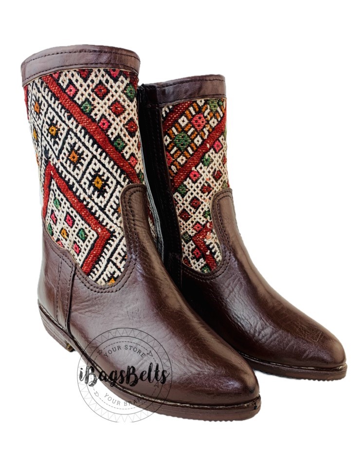 Botas de cuero con kilim