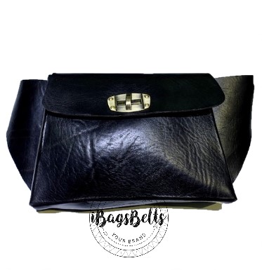 Riñonera bolso de cuero negro