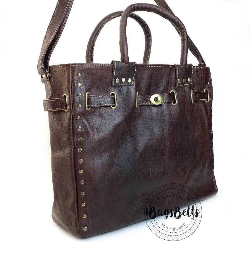 Bolso cuero estilo HERMÉS color teja – IBAGS BELTS