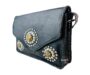 Bolso bandolera rectangular con tachas y cuero color negro Daniela