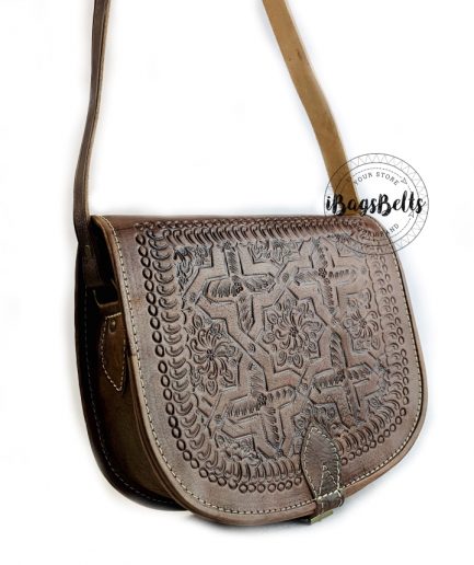 Bandolera artesanal de cuero Marroquí Nubia