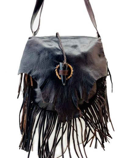 Bolso bandolera de cuero Africa mediano marrón