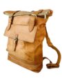 Mochila enrollada de cuero gold Alvaro