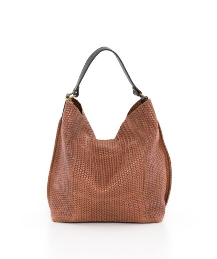 Bolso tote clásico de piel camel Marco