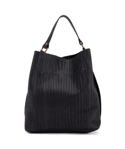 Bolso tote clásico de piel negro Marco