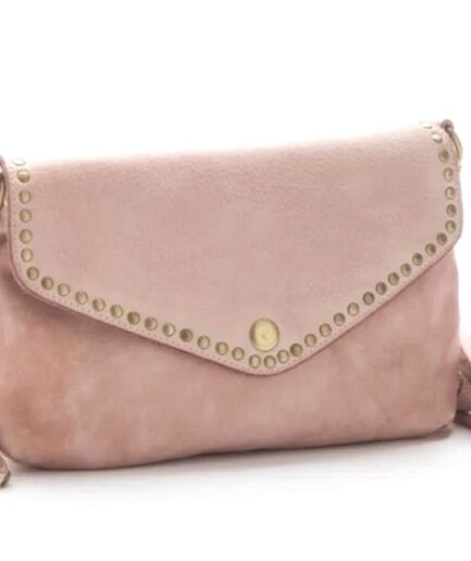 Bolso de mano de piel lavada rosa Romeo