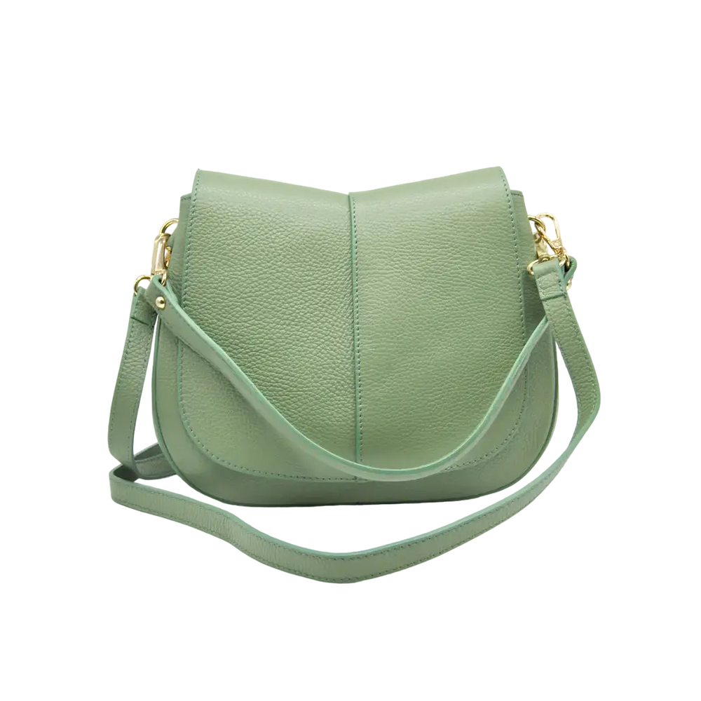 Bolso bandolera verde media luna Estela