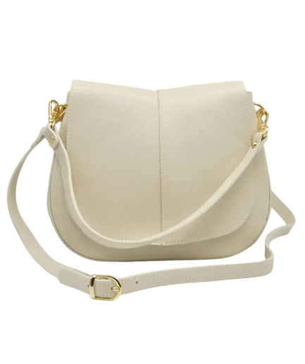 Bolso bandolera beige media luna Estela