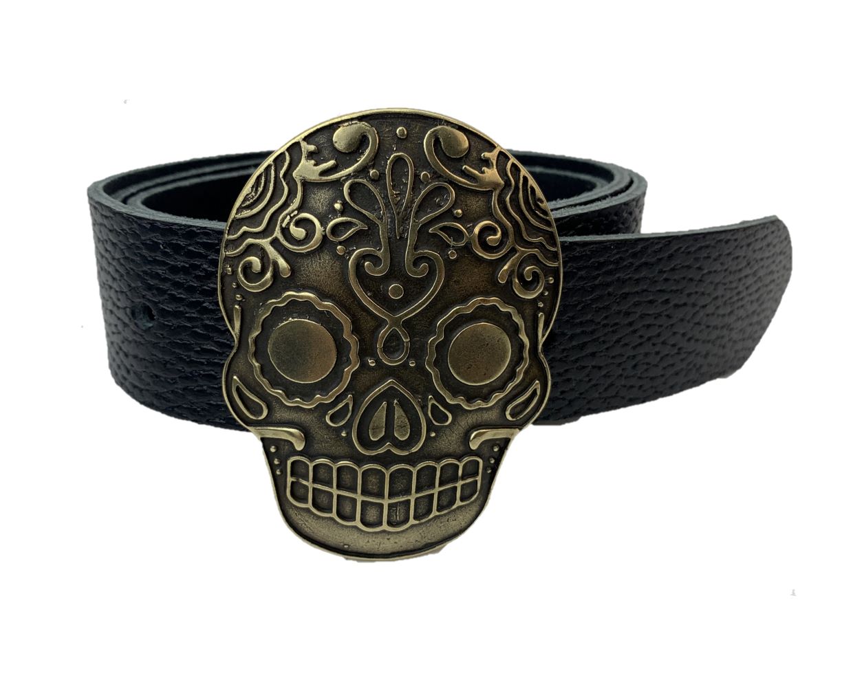Cinturón de piel con hebilla catrina Nilo