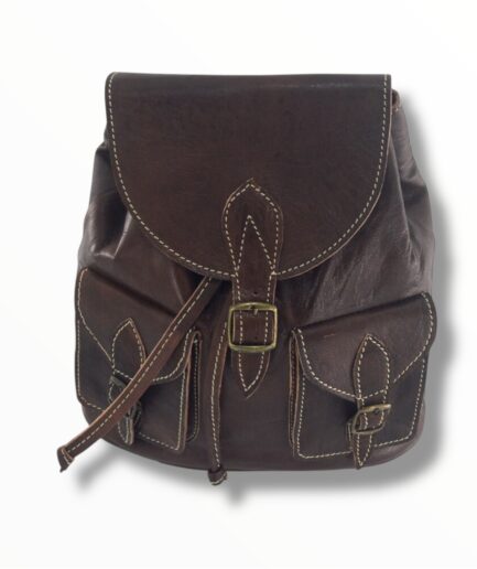Mochila pequeña de cuero dos bolsillos Robyn