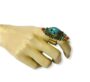Anillo boho Tibetano dorado con piedra turquesa y rojo