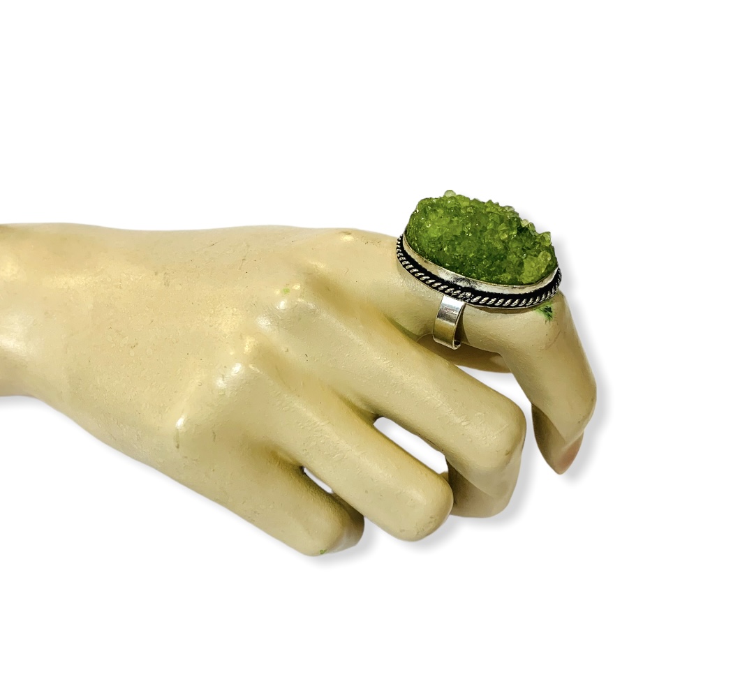 Anillo ajustable cuarzo verde
