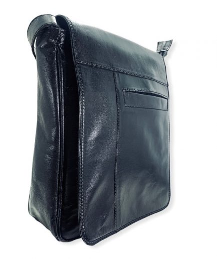 Bolso mensajero negro mediano de piel Sebastian