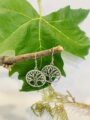Pendientes boho plateados árbol de la vida