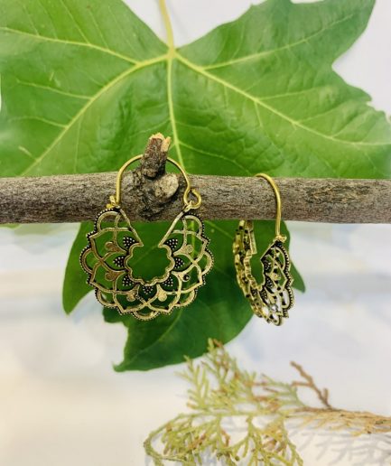 Pendientes de aro boho étnicos dorados