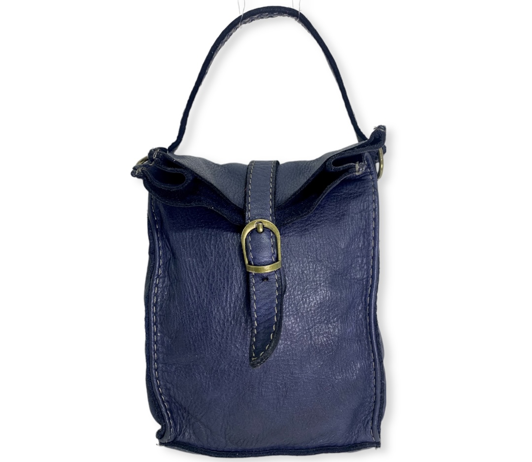 Porta móvil azul, mini bolso piel lavada Italia Abby