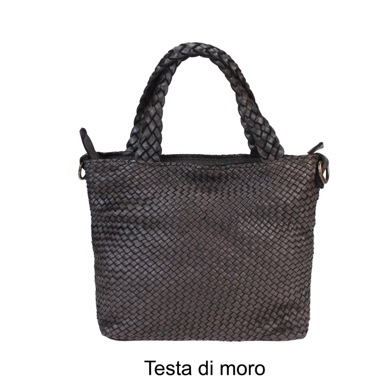 Bolso marrón de piel italiano Turín