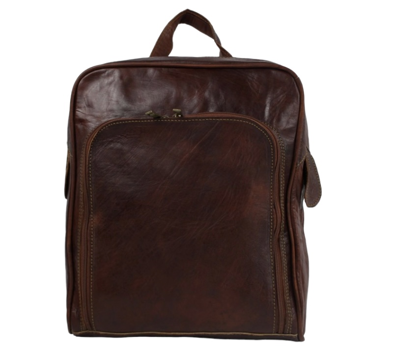 Mochila de piel para portátil caoba Peyton