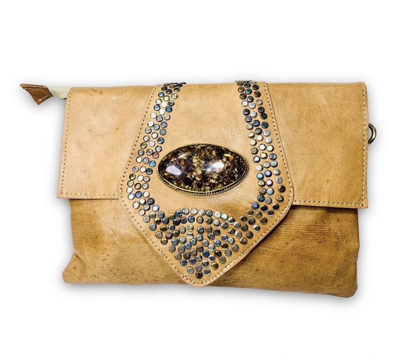Bolsos camel de cuero de mano chic Gijón