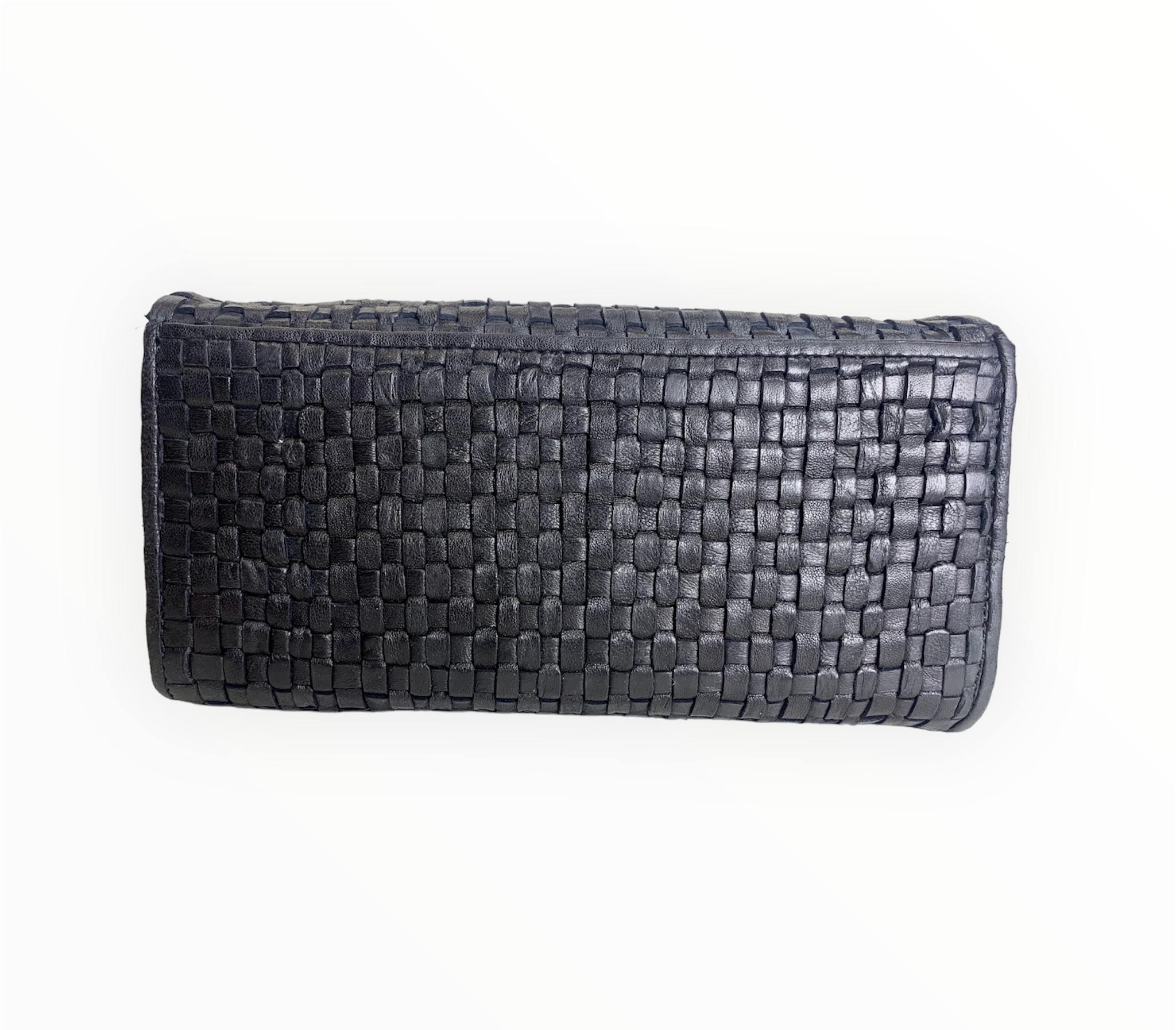 Bolso de mano o cartera billetera de piel italiano negro Nina