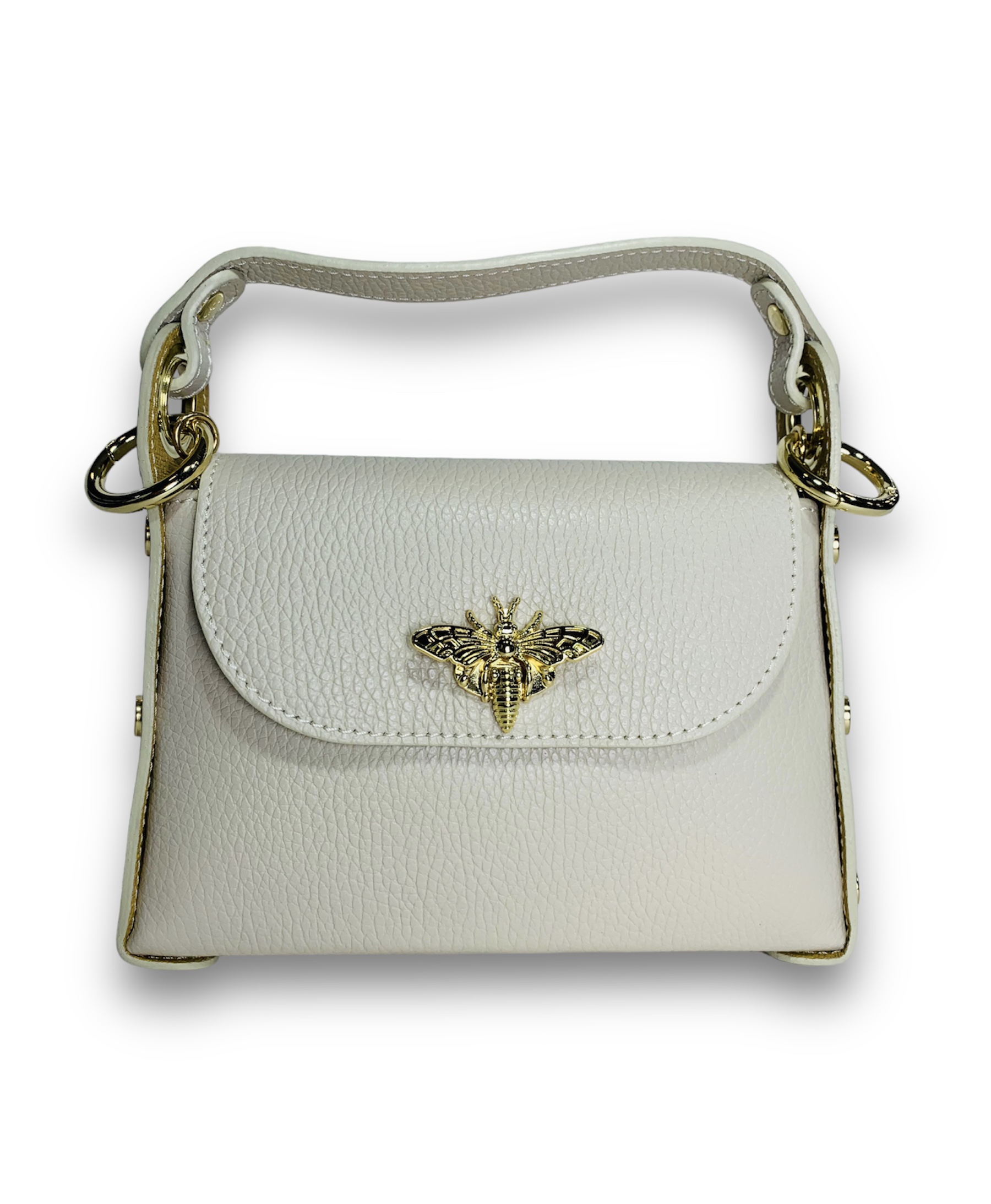 Bolso bandolera mini italiano beige avispa Emma