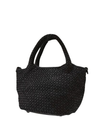Bolso de mano Italiano piel lavada negro Ginevra
