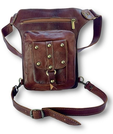 Riñonera para moto caoba Ibai