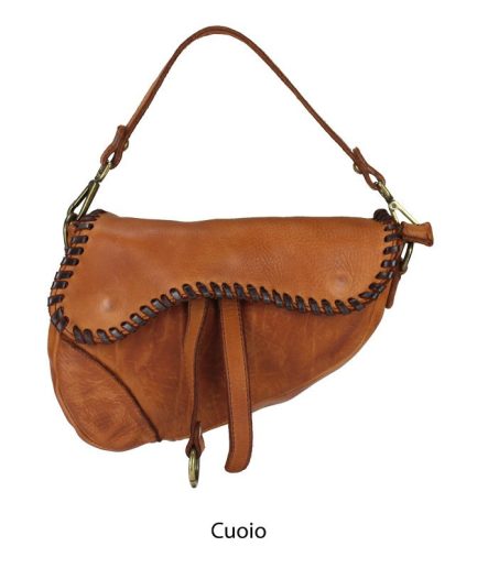 Bolso camel piel lavada inspiración silla de montar
