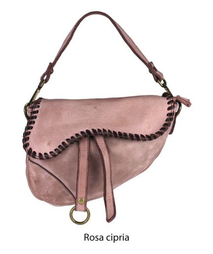 Bolso rosa palo piel lavada inspiración silla de montar
