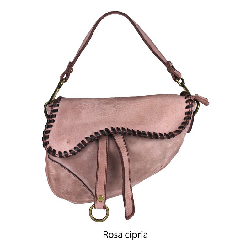 Bolso rosa palo piel lavada inspiración silla de montar