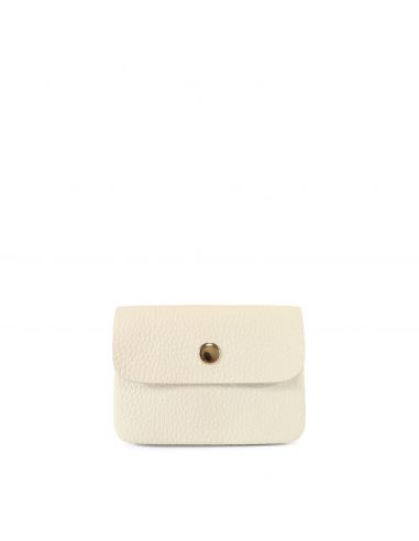 Monedero beige de piel Italiana