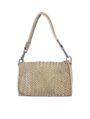Bolso bandolera de piel tejida beige estilo vintage: elegancia y funcionalidad Berna