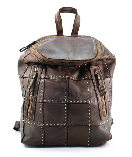 Mochila marrón de piel lavada diseño vintage Adam