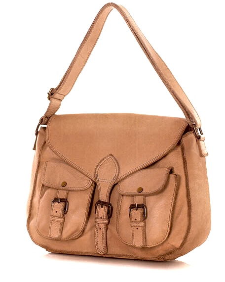 Bolso bandolera rosa palo en piel lavada estilo boho Mariah