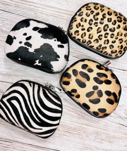 Monederos de piel italiana animal print