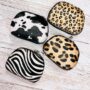 Monederos de piel italiana animal print