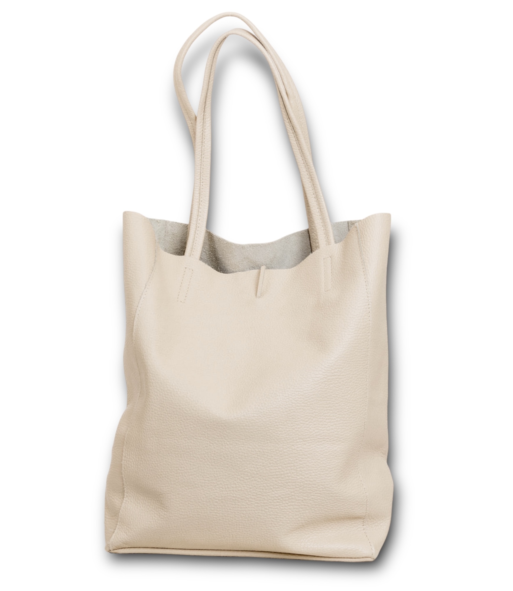 Bolso universitario shopper beige de piel italiana Martha