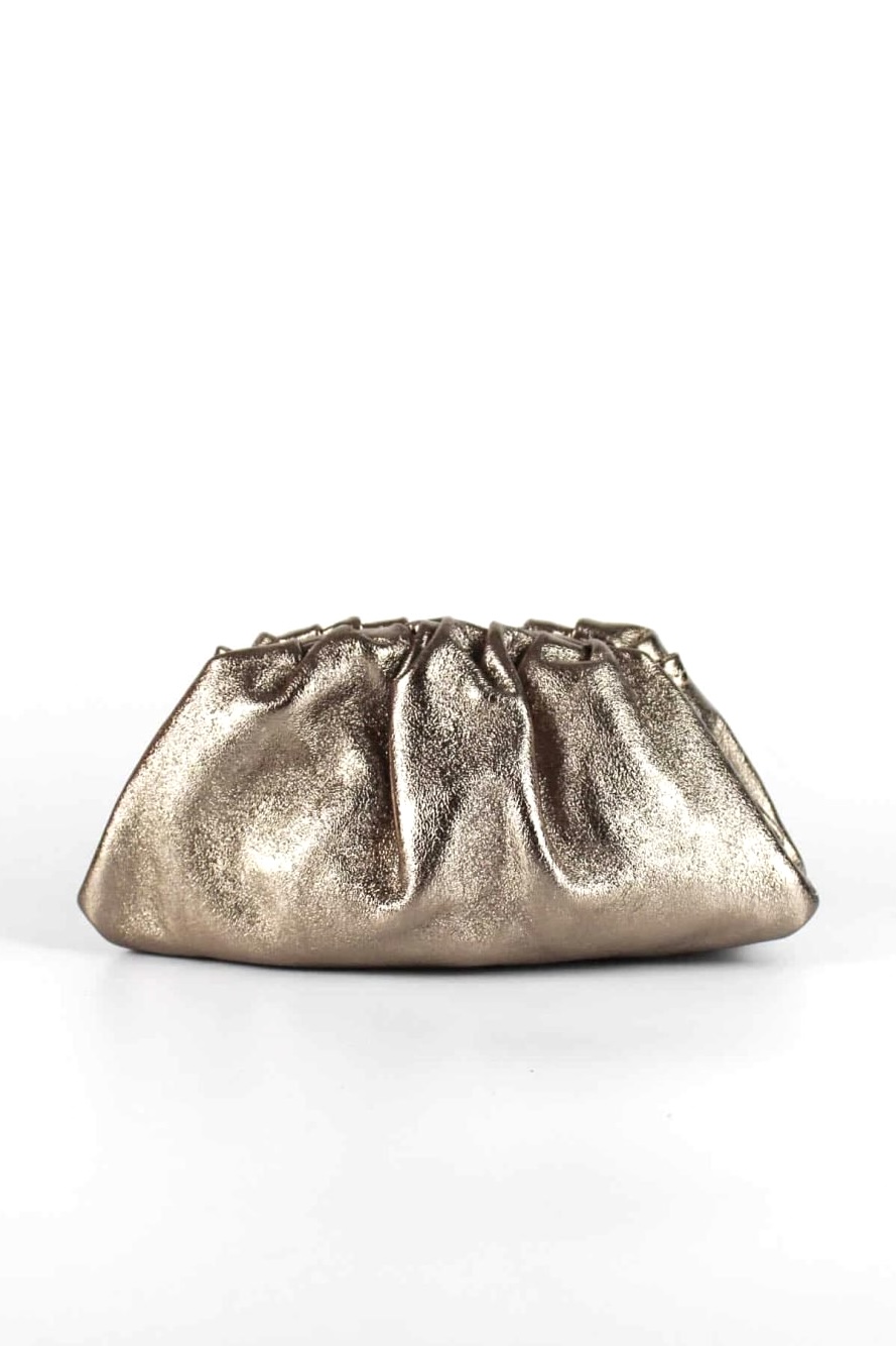 Clutch de piel cobre con cadena Anastasia