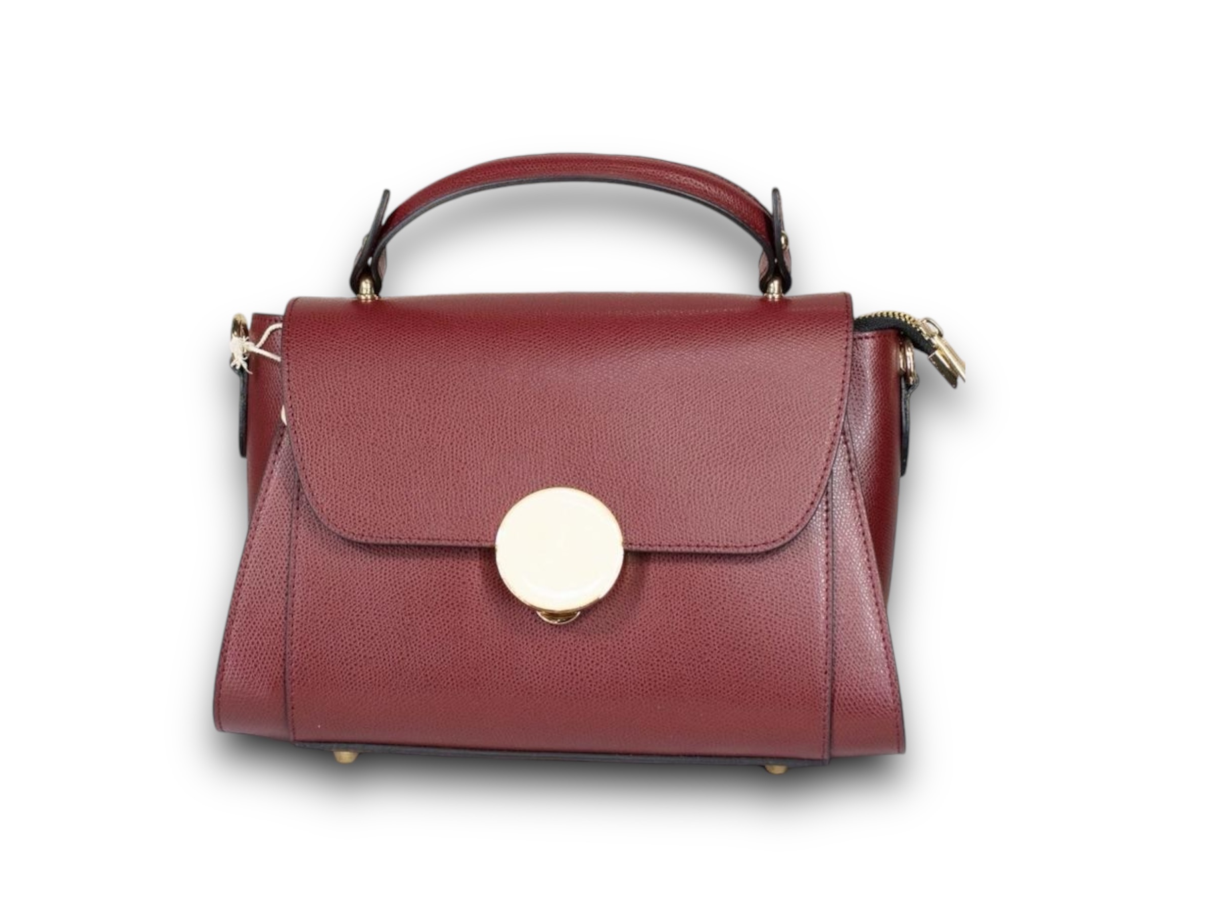Bolso de piel burdeos moderno y exclusivo Isabel