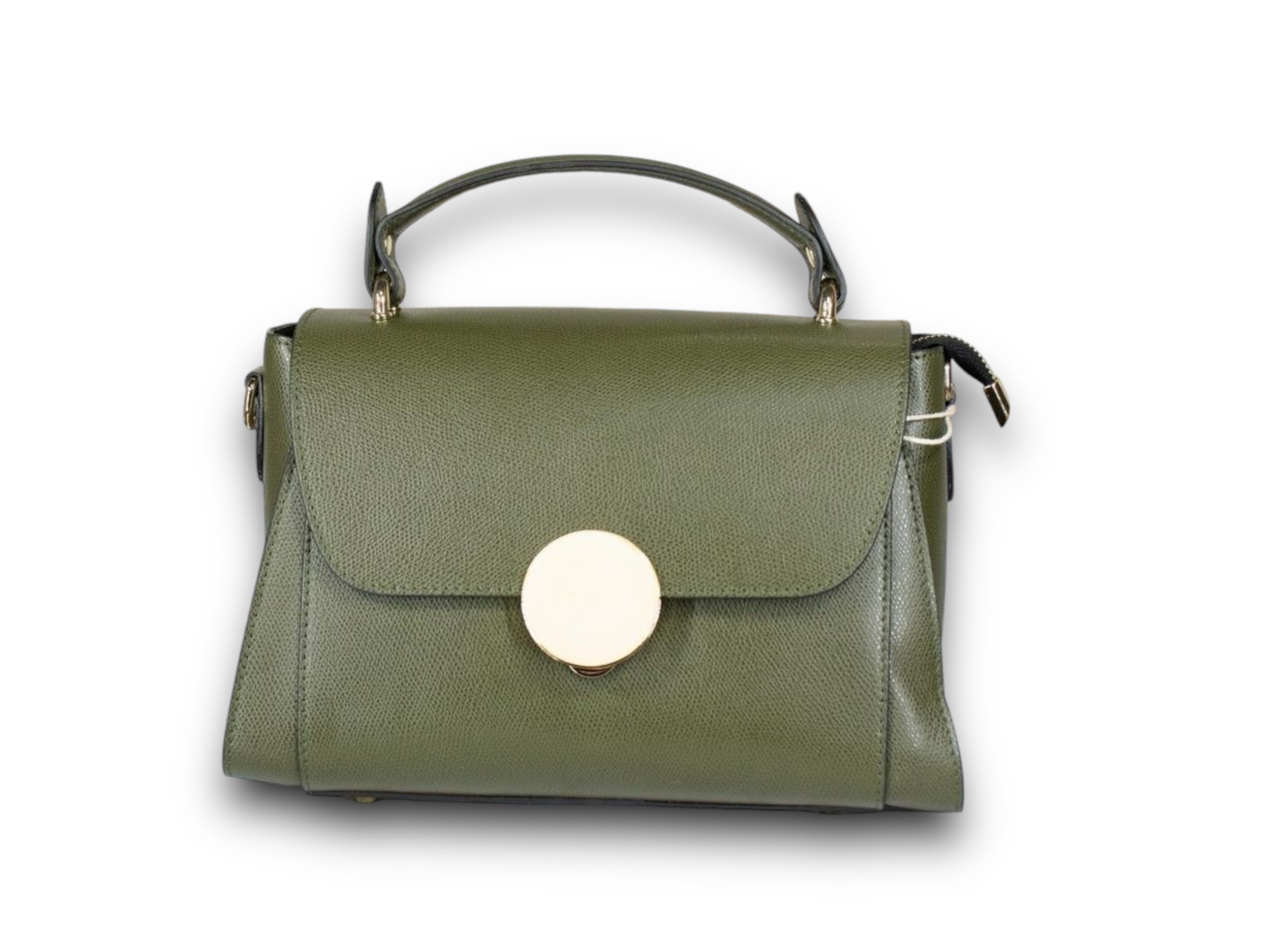Bolso de piel verde militar moderno y exclusivo Isabel