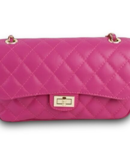 Bolso fucsia en piel acolchado Clara