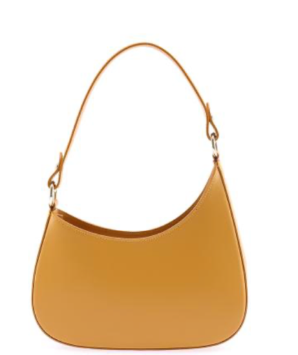 Bolso de mano mostaza en forma de media luna Amaia
