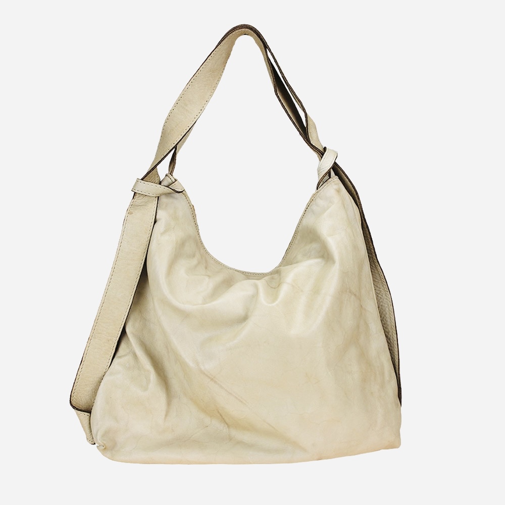 Bolso mochila beige de piel italiana lavada Marie