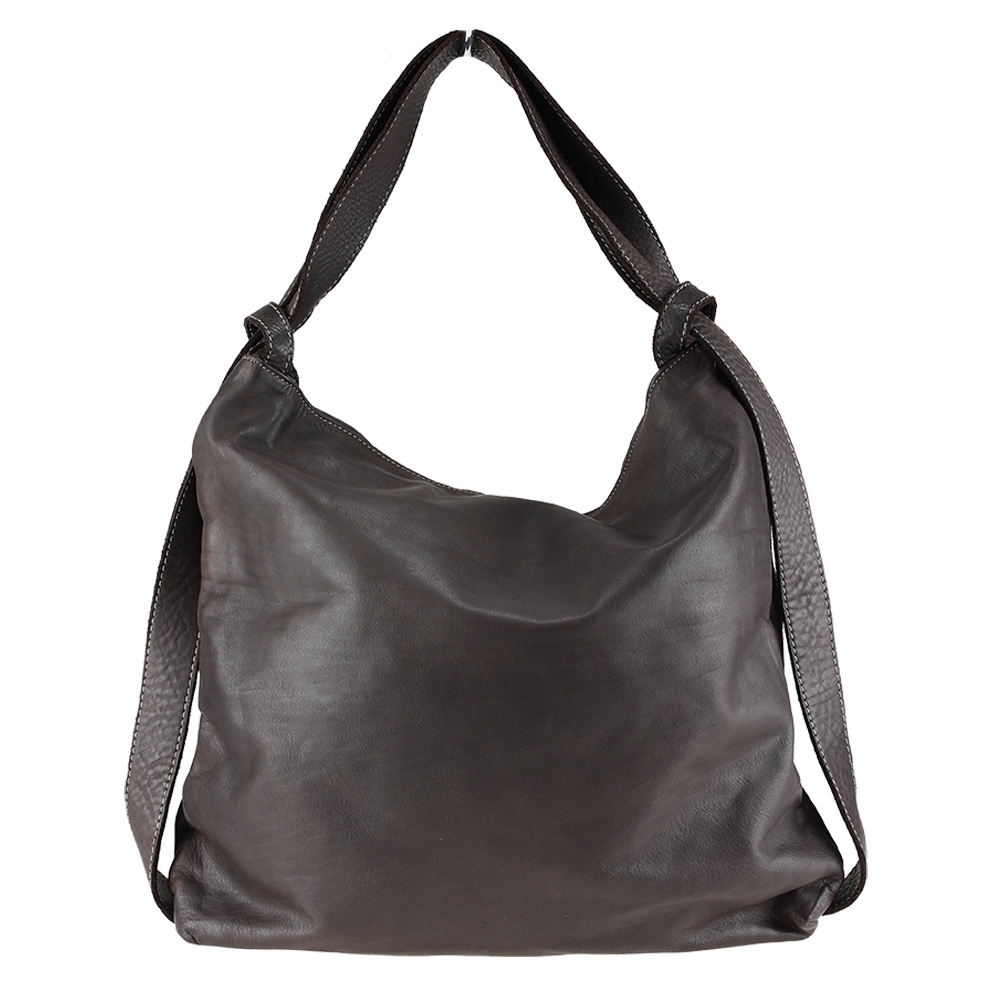 Bolso mochila marrón de piel italiana lavada Marie