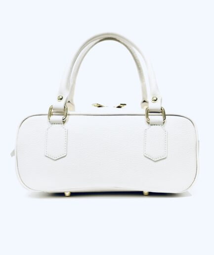 Mini bolso bandolera de piel blanco June