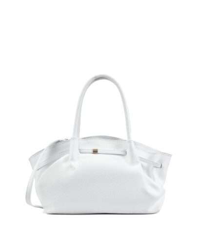 Bolso blanco de cuero con herrajes dorados Alisson