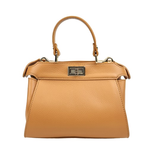 Mini bolso de piel camel estilo incónico Claire