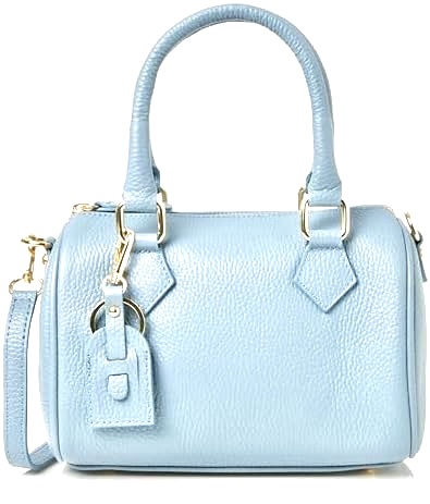 Bolso baúl pequeño para mujer en piel celeste Sonia